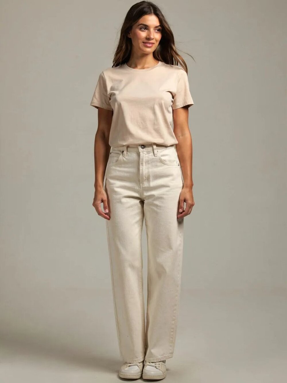 Habitual Ivory High Rise Wide Leg Straight Jeans Cream Denim Pants 27 US 4